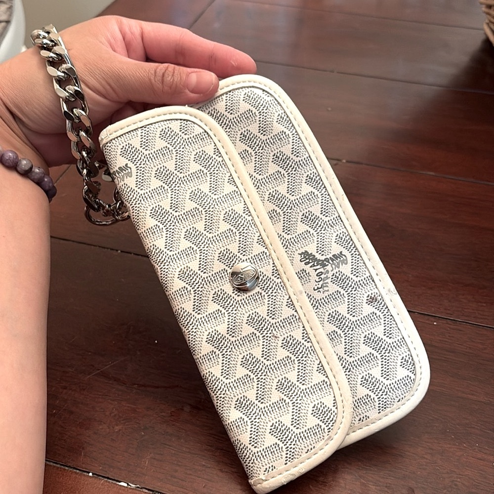 GOYARD White & Gray Monogram Clutch Wallet Pouch RARE π€π©Άπ - Picture 4 of 9